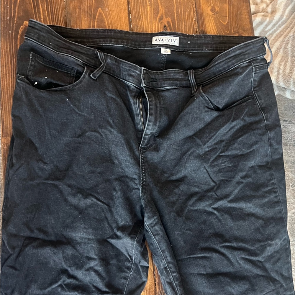 Ava & Viv Black Denim Skinny Anke Pant